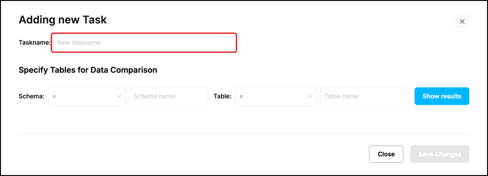 Web UI, Adding new Task: the Taskname field highlighted